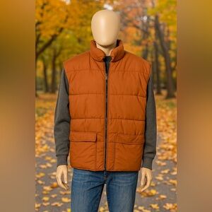 Vintage Frostline Kit Men's Orange Down Filled Puffer Vest Full Zip Size L